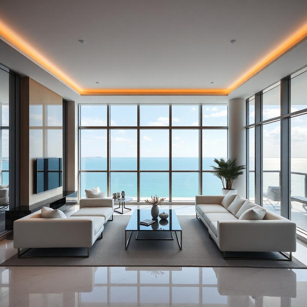 Interior de casa de lujo en Miami con acabados de diseñador